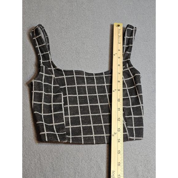 Haley & June Extra Small Women Crop Top Black White Tank Crop Top - Picture 6 of 9